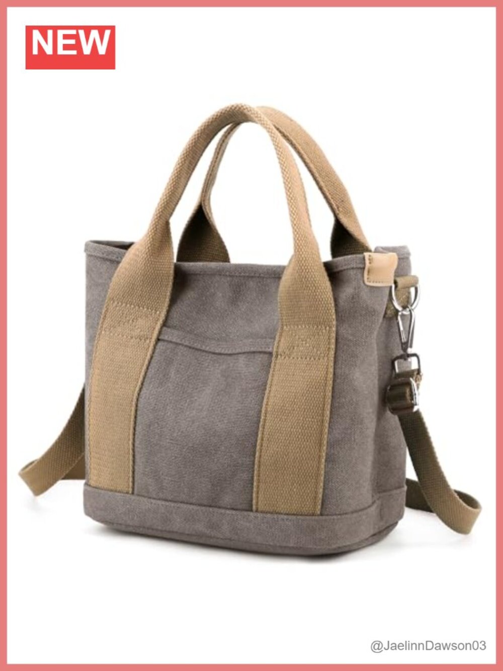 Canvas Tote Bag with Zipper Crossbody Shoulder Bag Hobo Satchel